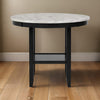 Jordan 42 Inch Round Counter Height Table Glass Top Wood White Black By Casagear Home BM310209