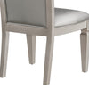 Scott 19 Inch Dining Side Chair Set of 2 Gray Faux Leather Taupe Wood By Casagear Home BM310227