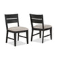 Avenue 34 Inch Side Chair Set of 2 Fabric Upholstery Wood Black Beige By Casagear Home BM310228