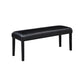 Tristan 46 Inch Bench Faux Leather Wood Frame Soft Cushion Black By Casagear Home BM310235