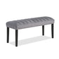 Marcus 46 Inch Dining Bench Fabric Upholstery Wood Tufted Gray Black By Casagear Home BM310237