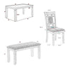 Lexie 6 Piece Dinette Set 4 Chairs 1 Table Bench Gray Wood and Fabric By Casagear Home BM310255