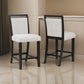 Jade 26 Inch Counter Height Dining Chair Set of 2 Upholstered White By Casagear Home BM310257