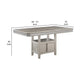 Scott 60 -72 Inch Counter Height Table Extendable Glitter Edge Gray Wood By Casagear Home BM310262