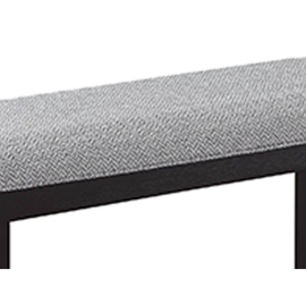 Kara 42 Inch Counter Height Bench Wood Frame Fabric Upholstery Gray By Casagear Home BM310265