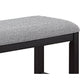 Kara 42 Inch Counter Height Bench Wood Frame Fabric Upholstery Gray By Casagear Home BM310265