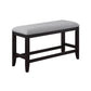 Kara 42 Inch Counter Height Bench Wood Frame Fabric Upholstery Gray By Casagear Home BM310265