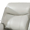 Flo 87 Inch Power Recliner Sofa USB Nailhead Faux Leather Light Gray By Casagear Home BM310891