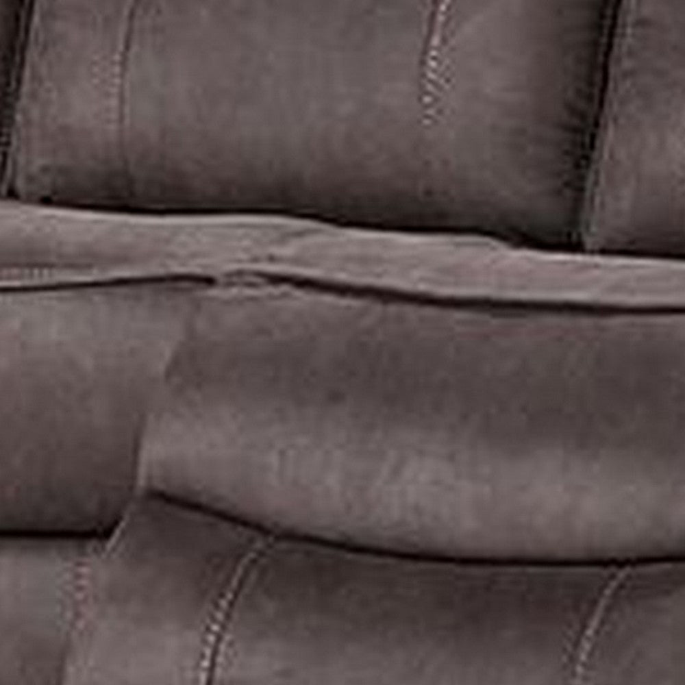 Clay 78 Inch Power Loveseat USB Contrast Stitch Faux Leather Brown By Casagear Home BM310896