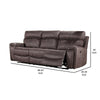 Clay 90 Inch Power Sofa USB Port Contrast Stitch Faux Leather Brown By Casagear Home BM310897