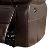 Dudd 37 Inch Power Glider Recliner with USB Port Faux Leather Brown By Casagear Home BM310898