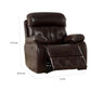 Dudd 37 Inch Power Glider Recliner with USB Port Faux Leather Brown By Casagear Home BM310898