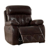 Dudd 37 Inch Power Glider Recliner with USB Port Faux Leather Brown By Casagear Home BM310898