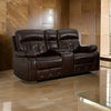 Dudd 73 Inch Power Recliner Loveseat, USB Port, Dark Brown Faux Leather By Casagear Home