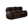 Dudd 84 Inch Power Recliner Sofa with USB Port Dark Brown Faux Leather By Casagear Home BM310900