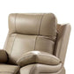 Gape 37 Inch Power Recliner Lumbar Padded USB Port Leather Light Brown By Casagear Home BM310902