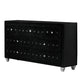 Zoha 59 Inch Wide Dresser Chest, 7 Drawer, Solid Wood, Black Upholstery By Casagear Home