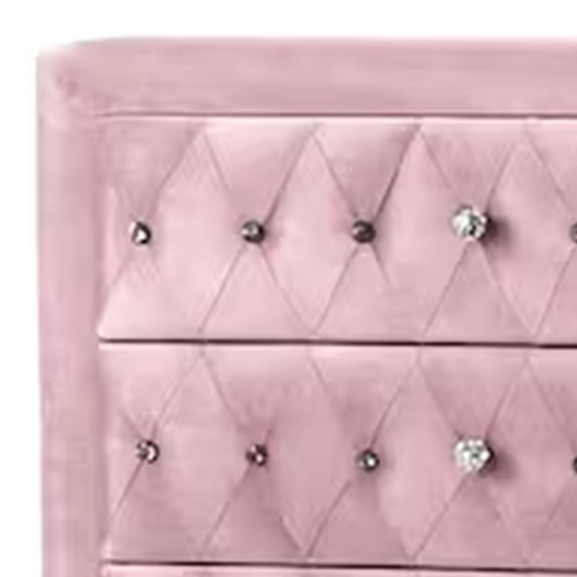 Zoha 49 Inch Tall Dresser Chest 5 Drawer Cabriole Legs Pink Upholstery By Casagear Home BM310915