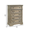 Muzan 49 Inch Tall Dresser Chest 5 Drawer Bronze Handles Antique Gray By Casagear Home BM310919