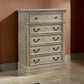 Muzan 49 Inch Tall Dresser Chest 5 Drawer Bronze Handles Antique Gray By Casagear Home BM310919