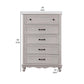 Geo 54 Inch Tall Dresser Chest 5 Drawers Bronze Accents Antique White By Casagear Home BM310920