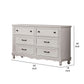 Geo 62 Inch Wide Dresser Chest 6 Drawers Solid Wood Antique White By Casagear Home BM310921