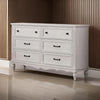 Geo 62 Inch Wide Dresser Chest 6 Drawers Solid Wood Antique White By Casagear Home BM310921