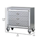 Calan 28 Inch Nightstand 3 Drawers Pebble Texture Mirror Trim Silver By Casagear Home BM310936