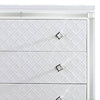 Calan 52 Inch Tall Dresser Chest 5 Drawer Texture Mirror Trim White By Casagear Home BM310937