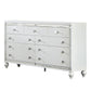 Calan 63 Inch Wide Dresser Chest 9 Drawers Pebble Texture Wood White By Casagear Home BM310938