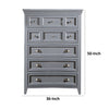 Lile 50 Inch Tall Dresser Chest 6 Drawer Crown Molding Solid Wood Gray By Casagear Home BM310940