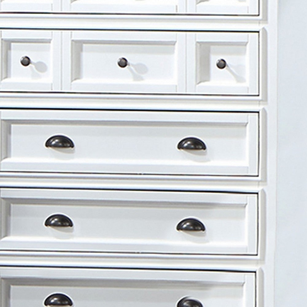 Lile 50 Inch Tall Dresser Chest 6 Drawer Crown Molding Solid Wood White By Casagear Home BM310941