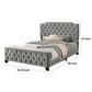 Agapi California King Bed Button Tufted Nailhead Trim Gray Upholstery By Casagear Home BM310942