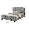 Agapi California King Bed Button Tufted Nailhead Trim Gray Upholstery By Casagear Home BM310942