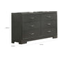 Aliso 58 Inch Wide Dresser Chest 6 Drawers Bracket Feet Dark Gray By Casagear Home BM310945