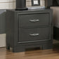 Aliso 23 Inch Nightstand, 2 Drawers, Bracket Feet, Solid Wood, Dark Gray  By Casagear Home