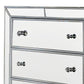 Donna 50 Inch Tall Dresser Chest 5 Drawers LED Silver and Mirror Finish By Casagear Home BM310947