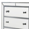 Donna 50 Inch Tall Dresser Chest 5 Drawers LED Silver and Mirror Finish By Casagear Home BM310947