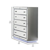 Donna 50 Inch Tall Dresser Chest 5 Drawers LED Silver and Mirror Finish By Casagear Home BM310947