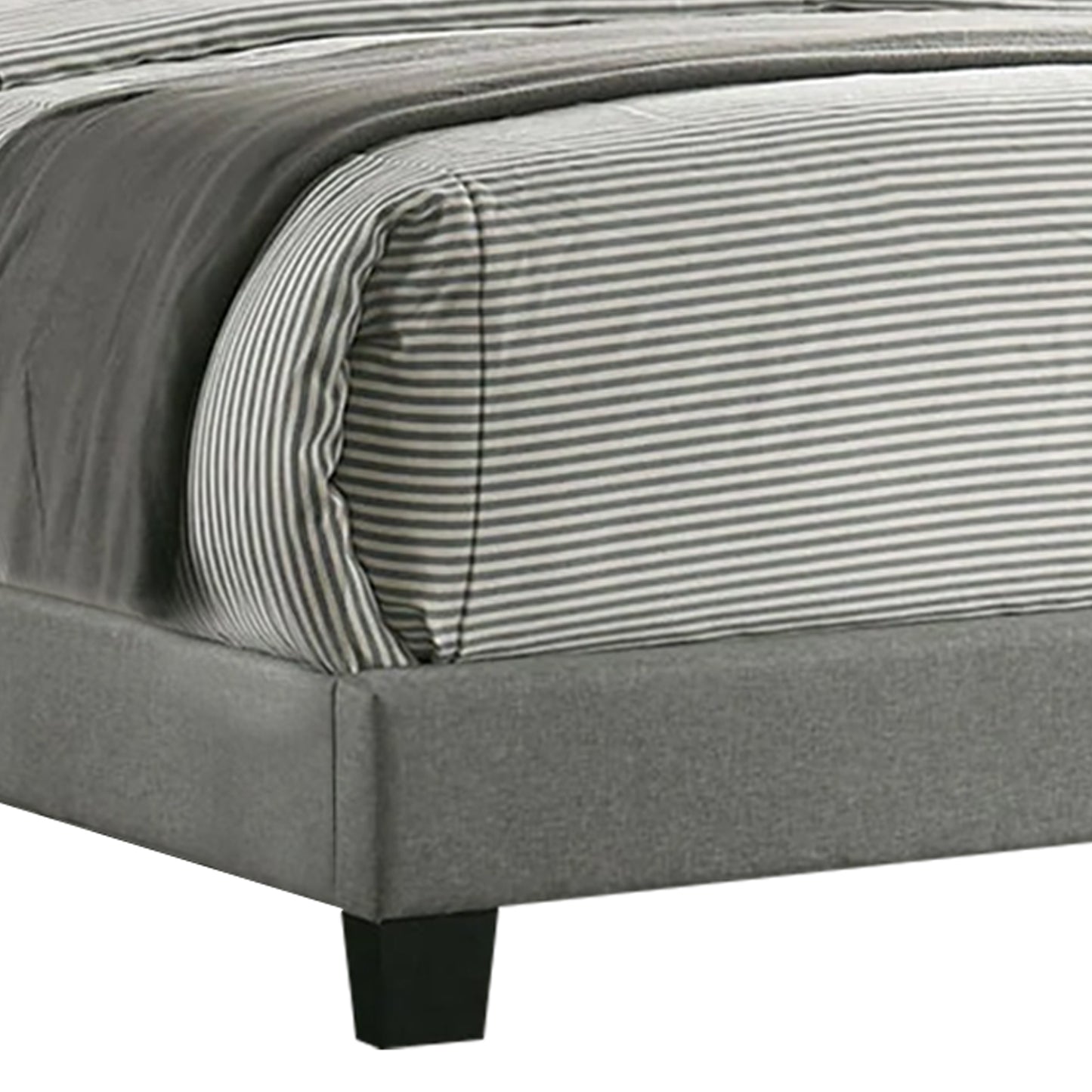 Kail California King Bed Wingback Channel Tuft Light Gray Upholstery By Casagear Home BM310950