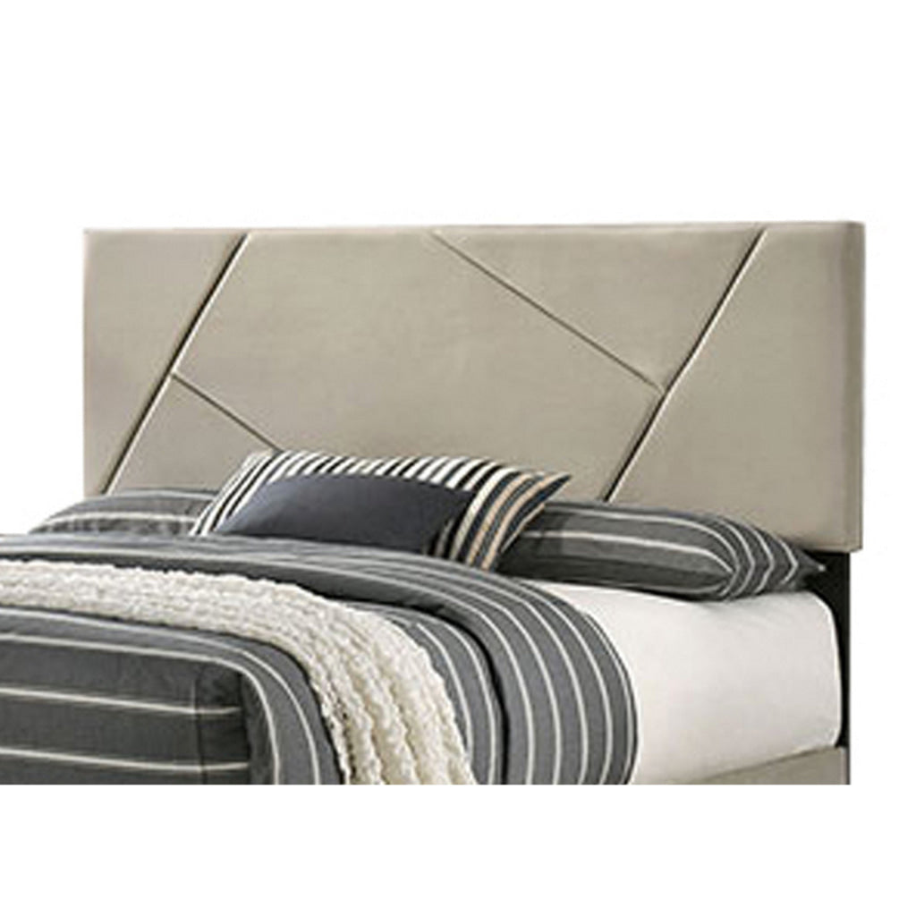 Neri King Bed Modern Channel Tufted Welt Trim Light Gray Upholstery By Casagear Home BM310954