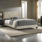 Neri Full Size Bed Modern Channel Tufted Welt Trim Light Gray Upholstery By Casagear Home BM310955