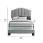 Neri Twin Size Bed Channel Tufted Welt Trim Light Gray Upholstery By Casagear Home BM310957