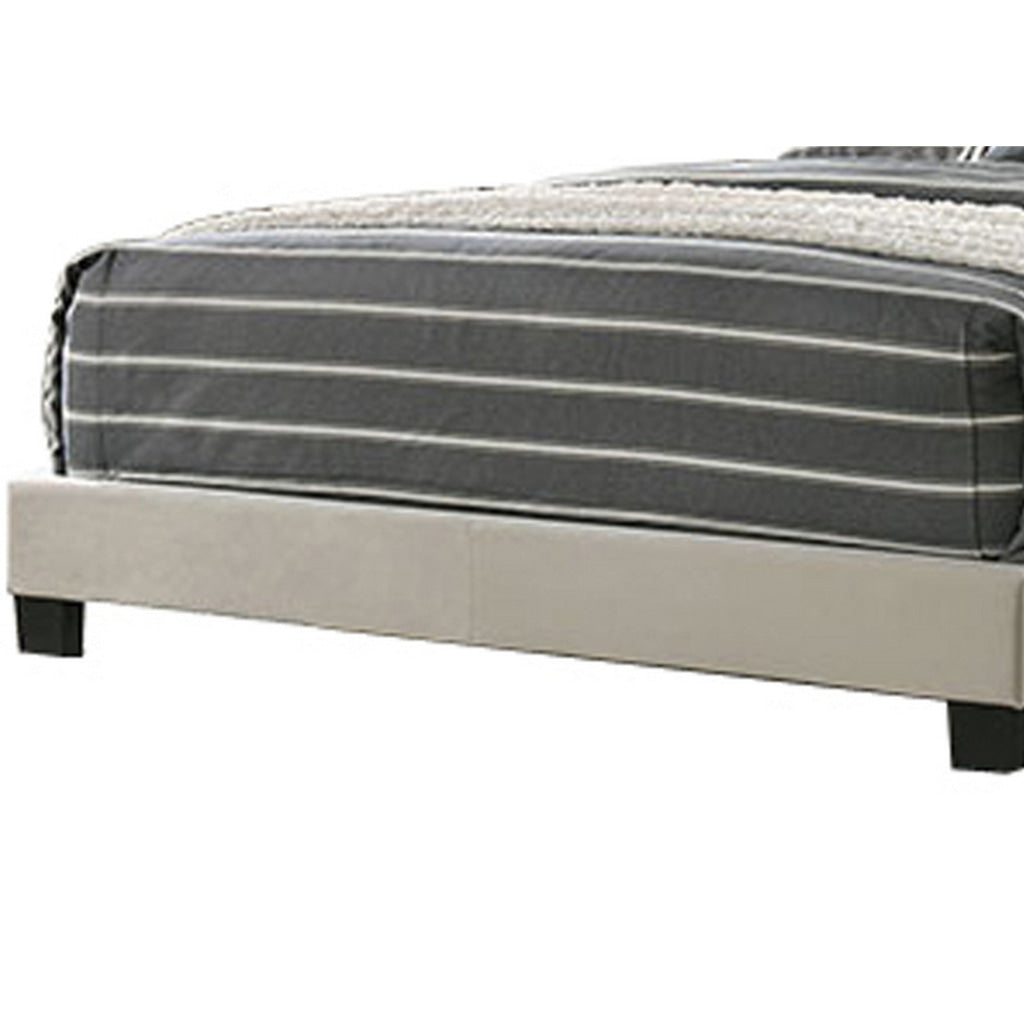 Leom California King Bed Diagonal Tuft Headboard Light Gray Upholstery By Casagear Home BM310958