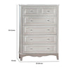 Cade 50 Inch Tall Dresser Chest 6 Drawers Crystal Knobs Wood White By Casagear Home BM310963