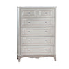 Cade 50 Inch Tall Dresser Chest 6 Drawers Crystal Knobs Wood White By Casagear Home BM310963