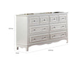 Cade 59 Inch Wide Dresser Chest 8 Drawers Crown Mold Solid Wood White By Casagear Home BM310964