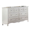 Cade 59 Inch Wide Dresser Chest, 8 Drawers, Crown Mold, Solid Wood, White By Casagear Home