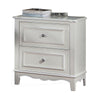 Cade 27 Inch Nightstand 2 Drawers Crown Mold Crystal Knob Wood White By Casagear Home BM310965