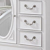 Aleci 48 Inch Armoire Cabinet 5 Drawers Front Mirror Wood Carved White By Casagear Home BM310966